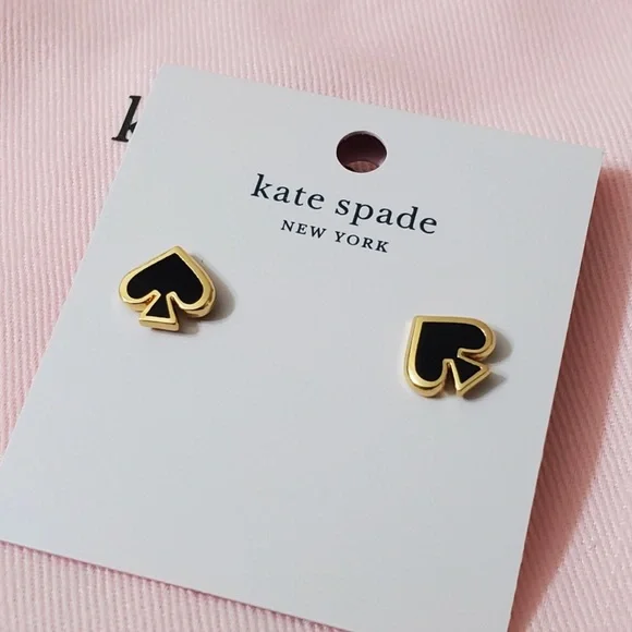 Kate Spade Everyday Spade Studs & Hole Punch Bracelet Black/Gold Combo - Picture 8 of 8